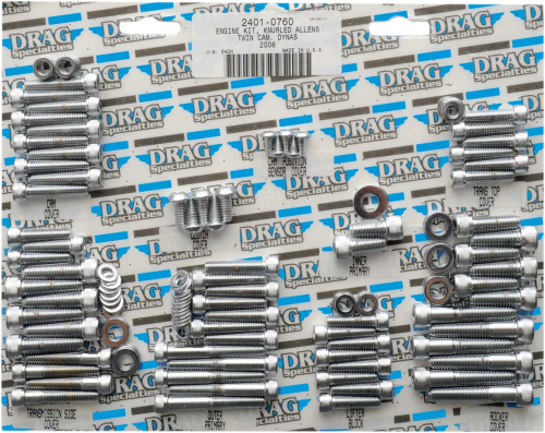 Drag Specialties - Drag Specialties Complete Motor Chrome Socket-Head Bolt Set - Knurled - MK658