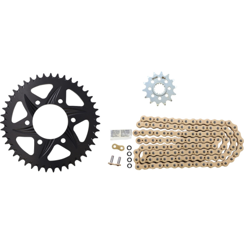 Vortex - Vortex SSA Super Street 525 Conversion Chain and Sprocket Kit - Gold - 43 Rear - 16 Front - CKG6471