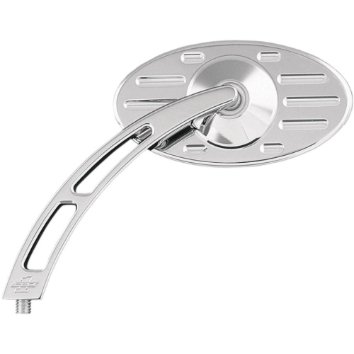 Pro-One Performance - Pro-One Performance Oval Pro Street Ball-Milled Mirror with Cutout Stem - Left - Chrome - 102630