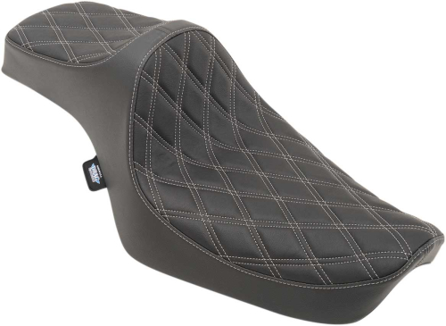 Drag Specialties - Drag Specialties Predator III Seat - Double Diamond - Silver Thread - 0804-0733