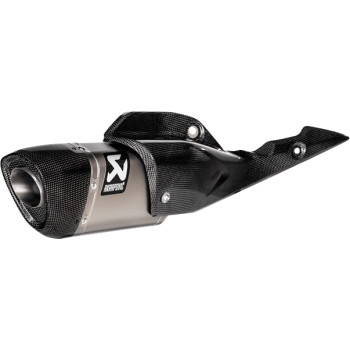 Akrapovic - Akrapovic Single Titanium Muffler with Carbon End Cap and Carbon Heat Shield - S-S10SO17-HAPT