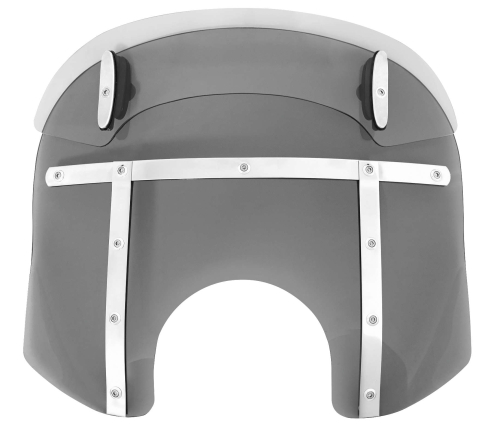 Memphis Shades - Memphis Shades Drop Top Memphis Fats Windshield (7in. Cutout) - 13-16in. - Black Smoke/Polished - MDM31310