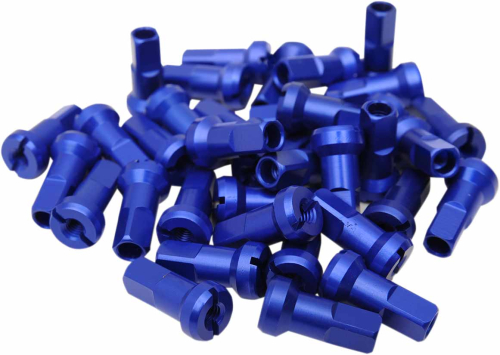 Moose Racing - Moose Racing MX1 Billet Spoke Nipples - 8 Gauge - Blue - 24-820