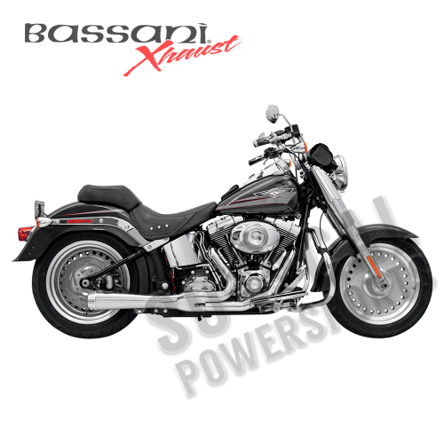 Bassani Manufacturing - Bassani Manufacturing Road Rage 2-Into-1 Short Megaphone Exhaust System - Chrome - 12112J