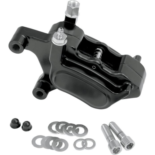 GMA Engineering - GMA Engineering Millenium Series 4-Piston Single Disc Front Brake M-Caliper - Smooth Black - GMA-400MSB