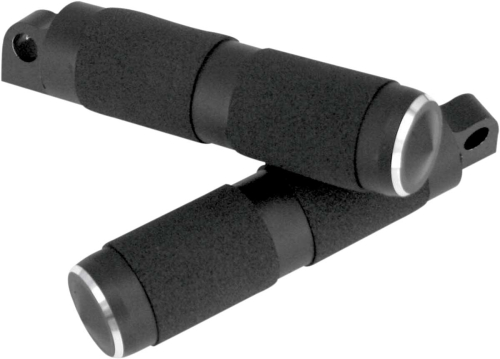 Accutronix - Accutronix Chrome Footpegs - Rubber - Male Mount - Night Series - 5 1/2in. - RP111-RN