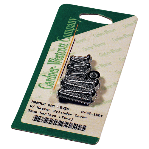 Gardner-Westcott - Gardner-Westcott Chrome Handlebar Lever, Switch Housing and Master Cylinder OEM-Style Bolt Set - C-74-150Y