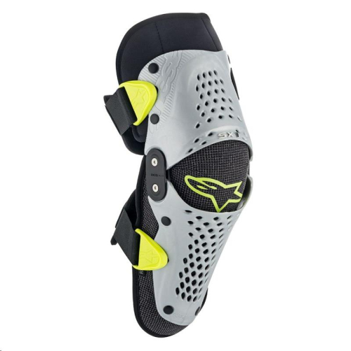 Alpinestars - Alpinestars SX-1 Youth Knee Protector - 6546319-195-L/XL - Silver/Yellow Fluorescent - Lg-XL