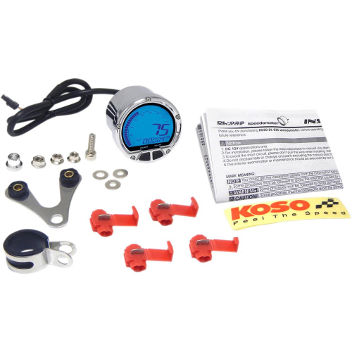 Koso North America - Koso North America HD DL-02S Electronic Speedometer - Chrome Casing - BA555B18-HD