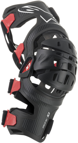 Alpinestars - Alpinestars Bionic-10 Carbon Knee Brace Set - 6500719-13-S - Black/Red - Small