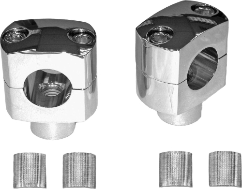 HardDrive - HardDrive 2in. Billet Square Handlebar Risers - Chrome - 241018