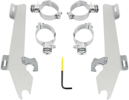 Memphis Shades - Memphis Shades Trigger Lock Mount Kit for Batwing Fairing - Polished - MEK1990