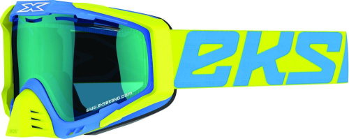 EKS Brand - EKS Brand EKS-S Cold Weather Goggles - 067-10906 - Flo Yellow/Blue / Blue Mirror Lens - OSFM