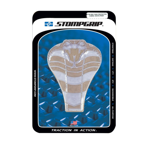 Stompgrip - Stompgrip Cobra Tankpad - Clear/White - 51-04-3001C