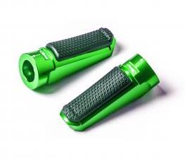 PUIG - PUIG Hi-Tech Footpegs - Racing/Rubber - Green - 7318V