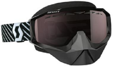 Scott USA - Scott USA Hustle Snowcross Goggles - 262582-1007313 - Black/White / Amplifier Silver Chrome Lens - OSFM