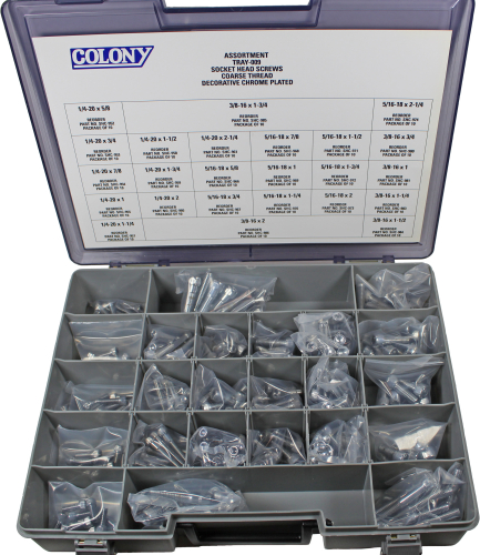 Colony - Colony Socket Head Screws - Coarse Thread - Chrome Plated - TRAY-009