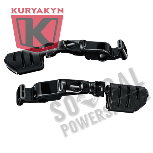 Kuryakyn - Kuryakyn Ergo II Cruise Mounts with Trident Dually ISO-Pegs - Gloss Black - 3995