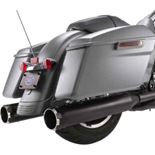 S&S Cycle - S&S Cycle MK45 4-1/2in. Performance Muffler - Black with Black/Machined Thruster End Caps - 5500667