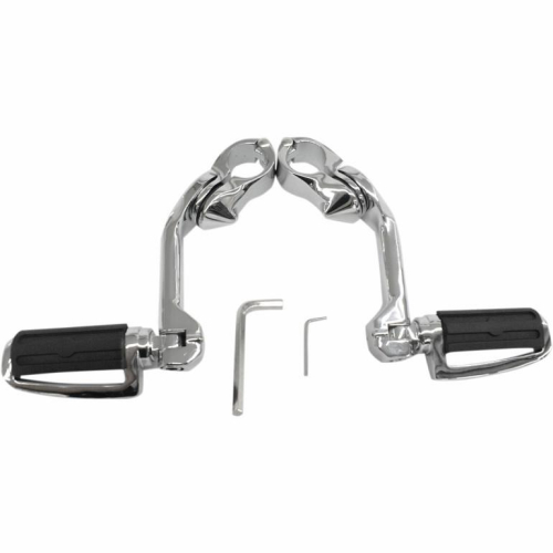 Rivco Products - Rivco Products Highway Pegs with 5in. Mounting Arms - Chrome with Slotted Pegs - MV125