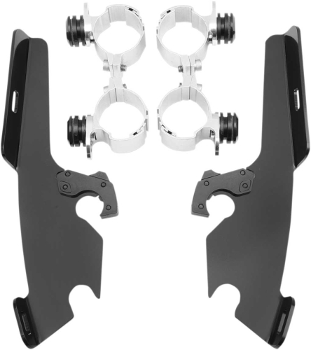Memphis Shades - Memphis Shades Trigger-Lock Mount Kit for Fats/Slim Windshields - Black - MEB1943