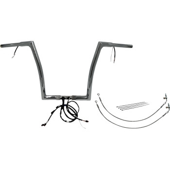 Fat Baggers, Inc. - Fat Baggers, Inc. 1-1/4in. Plug and Play EZ Install Flat Top Handlebar Kit - Chrome - 701914