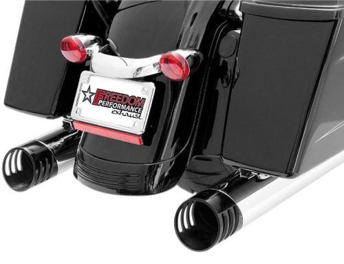Freedom Performance - Freedom Performance 4in. Racing Slip-Ons - Chrome/Black Tips - HD00610