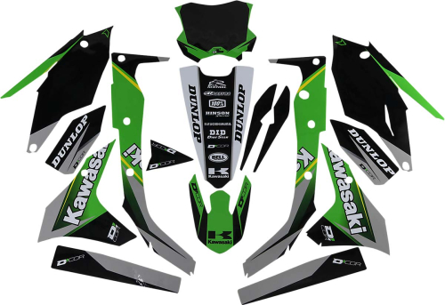 DCOR - DCOR COR 9 Kawasaki Complete Graphics Kit - Black - 20-20-233