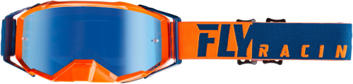 Fly Racing - Fly Racing Zone Pro Goggles - 37-5180 - Orange/Blue / Blue Mirror/Smoke Lens - OSFM