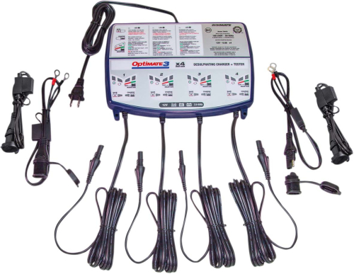 Tecmate - Tecmate Optimate 3 Complete 12V Battery Charger - 4-Bank - TM-455