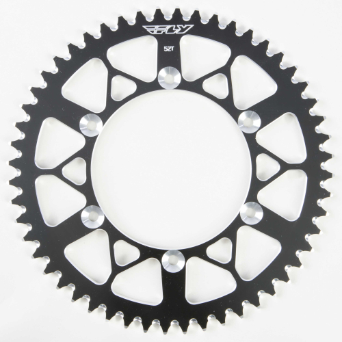 Fly Racing - Fly Racing Aluminum Rear Sprocket - Black - 52T - 208-52 BLK