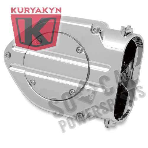 Kuryakyn - Kuryakyn Blood Groove Hypercharger - Chrome Body with Chrome Blood Groove Trap Door and Chrome Butterflies - 9970