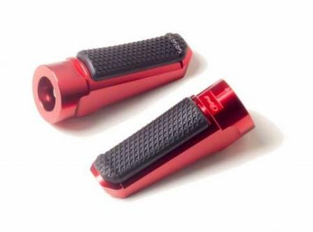 PUIG - PUIG Hi-Tech Footpegs - Racing/Rubber - Red - 7318R