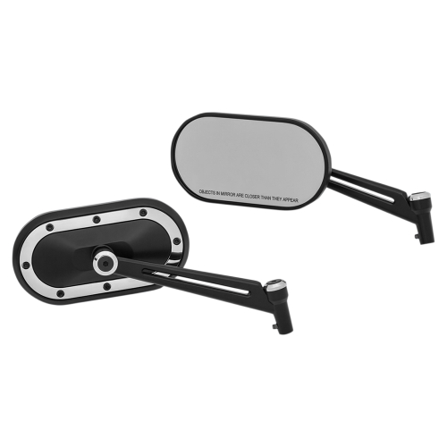 Kuryakyn - Kuryakyn Heavy Industry Mirrors - Black with Chrome Accents - 1766