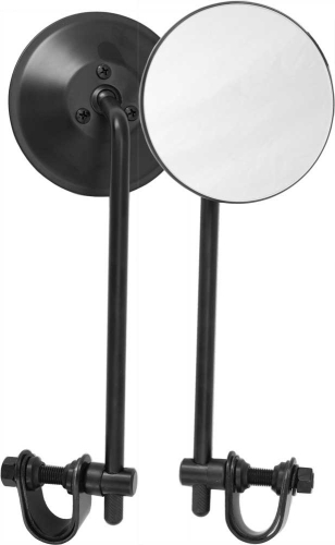 HardDrive - HardDrive Universal 4in. Round Mirrors with 8in. Stem - Black - 153075