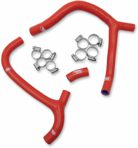 Moose Racing - Moose Racing Radiator Hose/Clamp Kit - Red - MBU-HON-50-RD