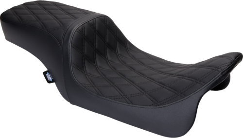 Drag Specialties - Drag Specialties Performance Predator 2-Up Seat - Double Diamond - Black Thread - 0801-1490