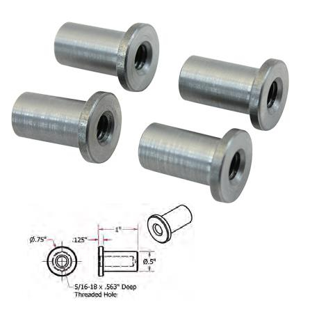 TC Bros - TC Bros Tophat Bungs - 5/16-18 Threaded - 104-0056