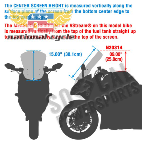 National Cycle - National Cycle VStream+ Windshield - 15.00in. - Light Tint - N20314