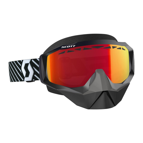 Scott USA - Scott USA Hustle Snowcross Goggles - 262582-1007024 - Black/White / Amp Red Chrome Lens - OSFM