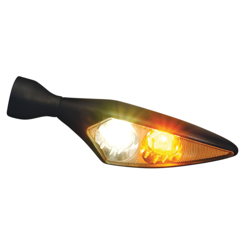 Kuryakyn - Kuryakyn Micro/Rhombus Marker Light - Front Left - Black Housing - White/Amber - 2540