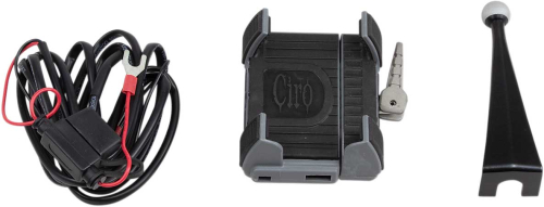 Ciro - Ciro Smartphone Holder w/ Charger with Fairing Mount - Black - 50216