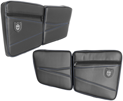 Pro Armor - Pro Armor Door Knee Pads - Front - Black/Blue - P141054BU