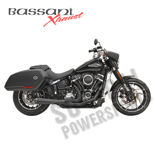 Bassani Manufacturing - Bassani Manufacturing Road Rage 2-Into-1 Exhaust System - Black with Full Black Heat Shields - 1S81RB