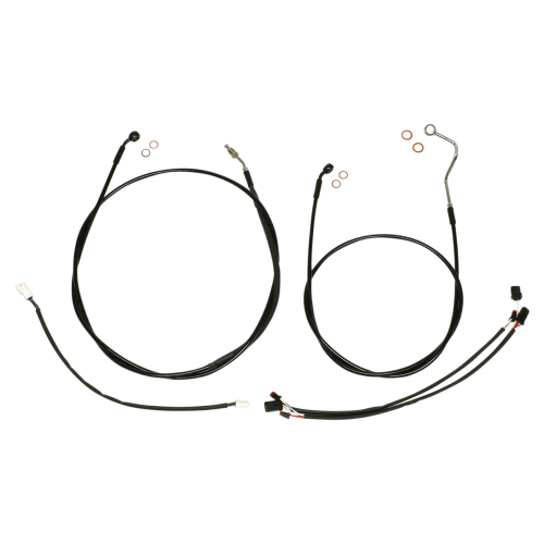 Magnum - Magnum Black Vinyl XR Handlebar Installation Kit with Black Fittings for 15-17in. Ape - 486852
