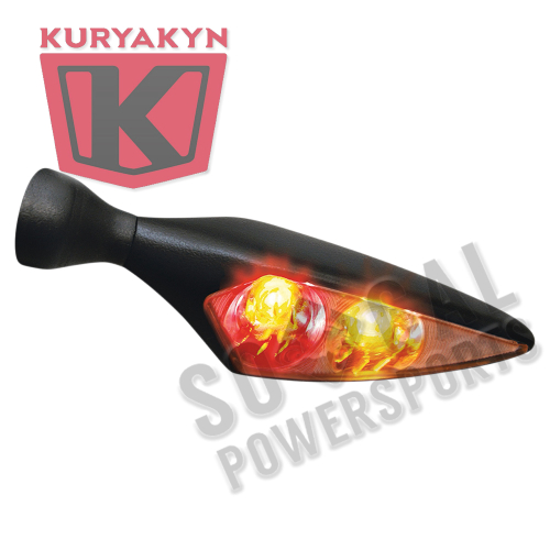 Kuryakyn - Kuryakyn Micro/Rhombus Marker Light - Rear Right - Black Housing - Red/Amber - 2544