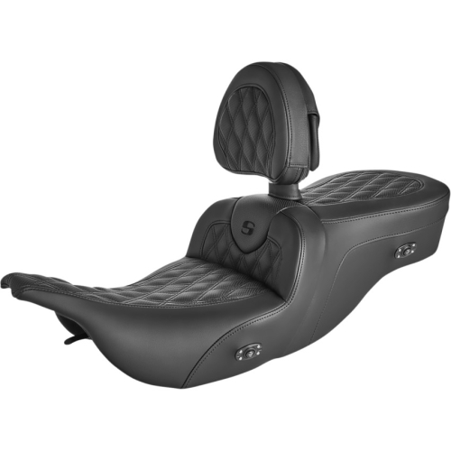 Saddlemen - Saddlemen Heated Road Sofa LS Seat with Drivers Backrest - 897-07-182BRHC