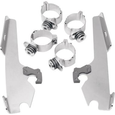 Memphis Shades - Memphis Shades Plates-Only Kit for Changing Sportshield to Fats/Slim or Batwing Fairing - Black - MEK1852