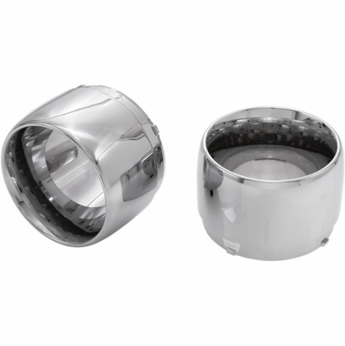 Ciro - Ciro 4in. Slip-On Muffler End Caps - Jet - Chrome - 31300