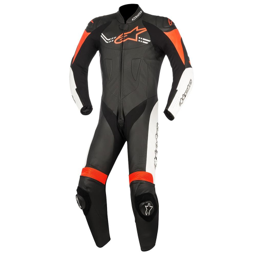 Alpinestars - Alpinestars Challenger One-Piece Leather Suit V2 - 3150617-1231-60 - Black/White/Red Fluo - 50